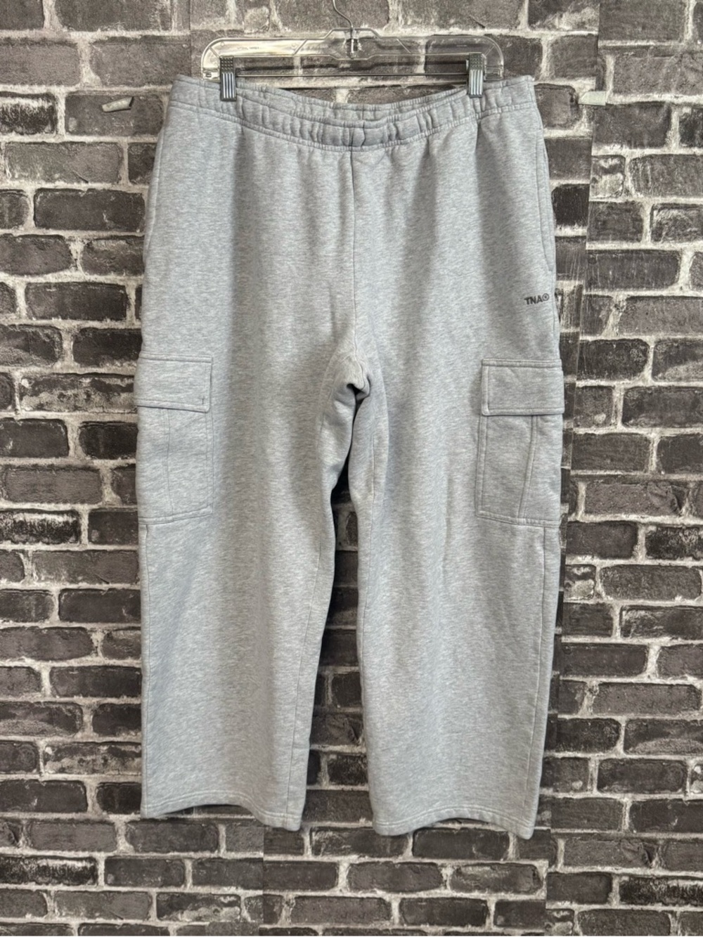 Aritzia TNA Sweatfleece sweatpants Cozy fleece Mega Fit Wide leg Cargo gray